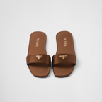 Satin slides – the flat, sleek silhouette with a square toe is completed by the iconic signature – LUX VERSE Luxury Designer Fashion Outlet