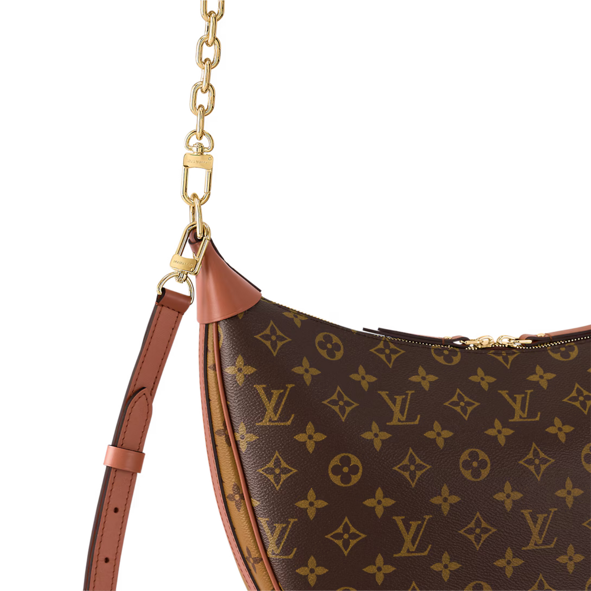 Loop Hobo – its on-trend half-moon shape is emphasized by the leather corners – LUX VERSE Luxury Designer Fashion Outlet