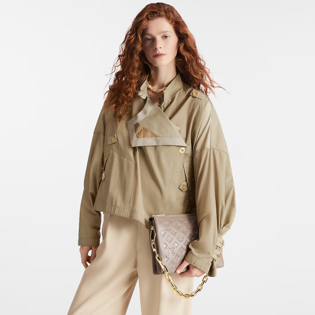 Coussin PM Taupe – fashioned from puffy lambskin and accessorized with a chunky gold-color chain, this – LUX VERSE Luxury Designer Fashion Outlet