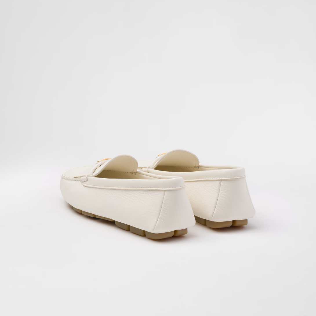 Leather driving shoes – the shoes defined by light and flexible rubber lug soles are embellished with – LUX VERSE Luxury Designer Fashion Outlet