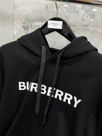 Black Cotton Bold Text Pullover - Men's