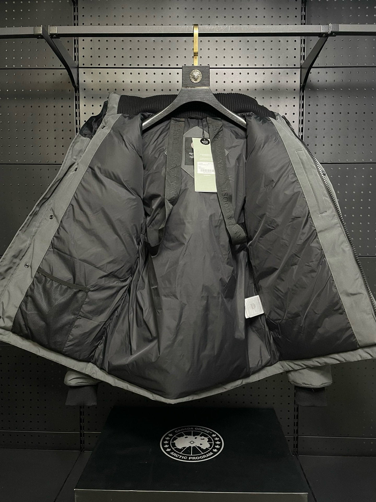 Schwarzer Nylon-Daunenparka – Herren