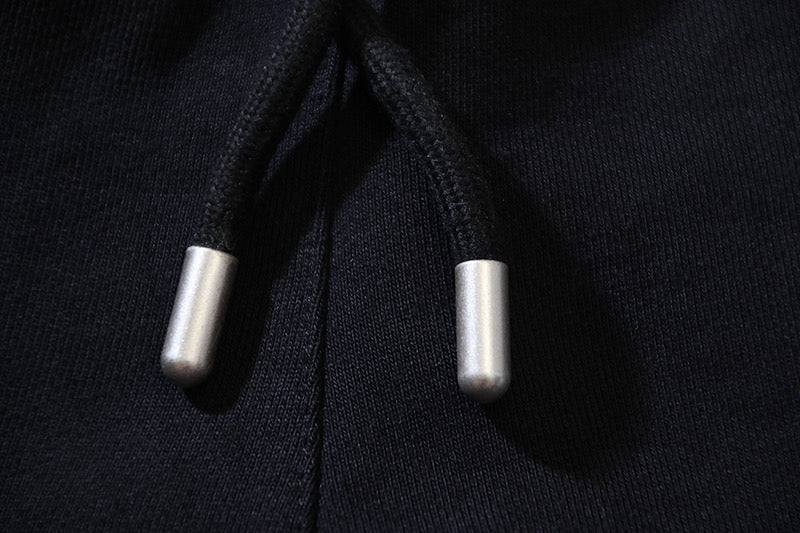 Black Cotton Script Drawstring - Men's