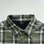 Blaues Flanell-Langarmshirt mit Print auf den Ärmeln – Herren