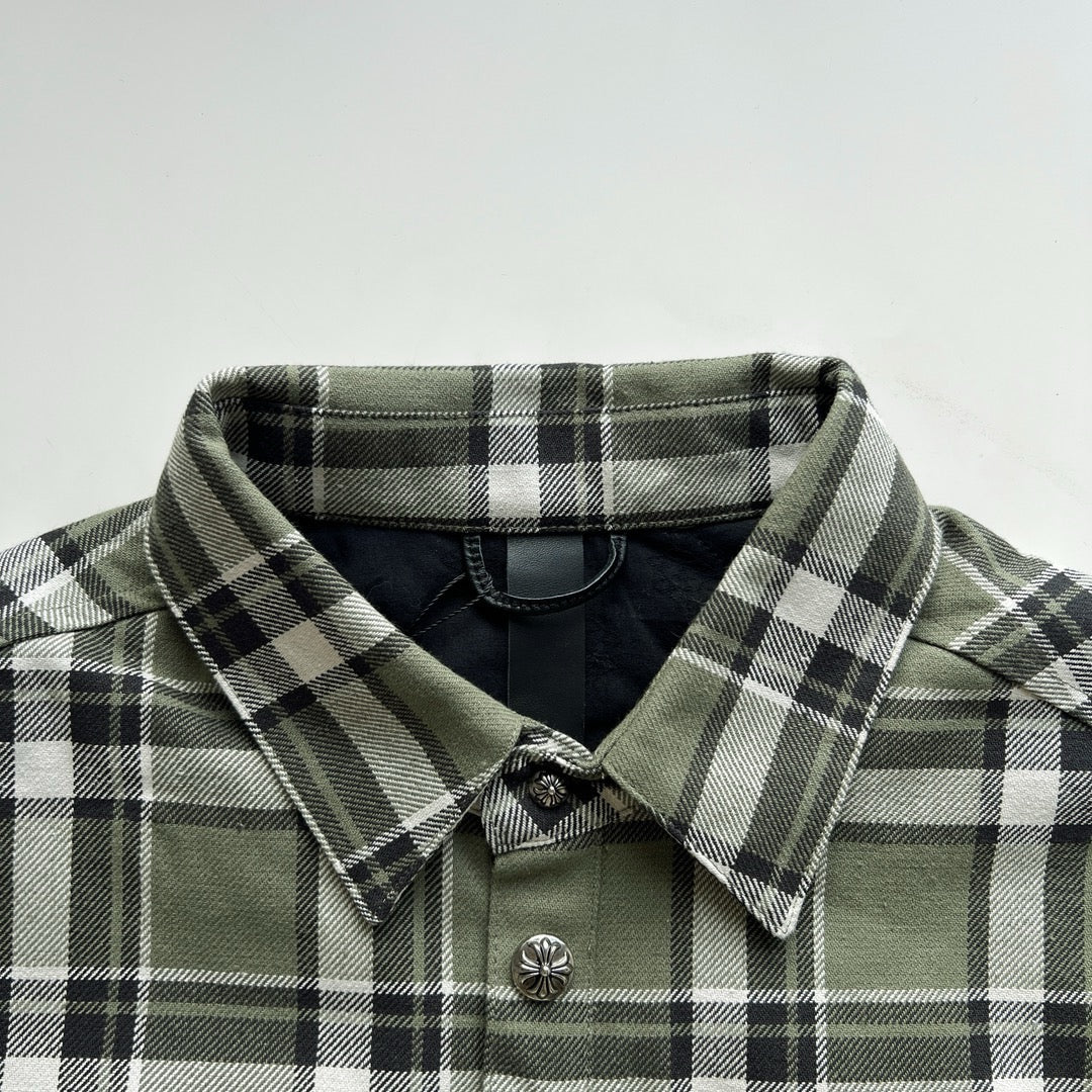 Blaues Flanell-Langarmshirt mit Print auf den Ärmeln – Herren