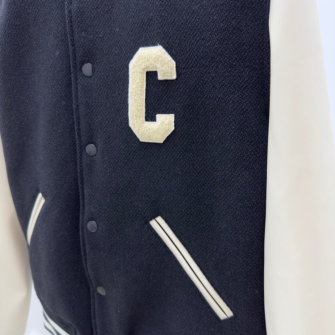 Black Wool Letter Varsity - Men's