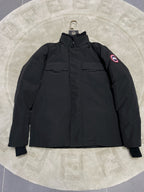 Schwarzer Nylon-Daunenparka – Herren