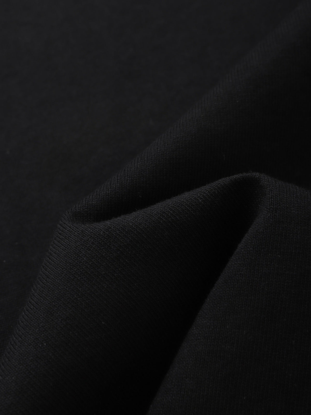 Black Cotton Tonal Text Crewneck - Men's