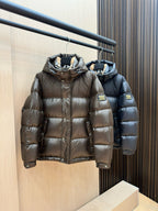 Dark Blue and Black Puffer Jacket - Men's