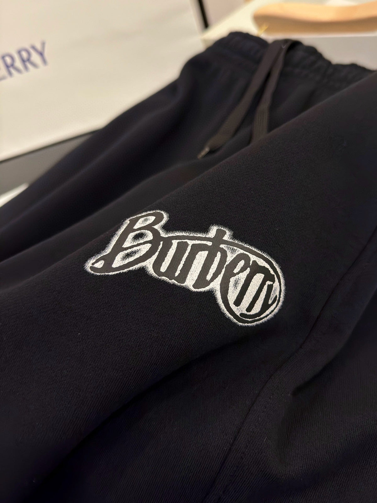 Black Cotton Logo Joggers - Men's
