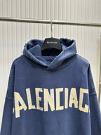 Marineblauer Baumwoll-Pullover mit kräftigem Text - Herren