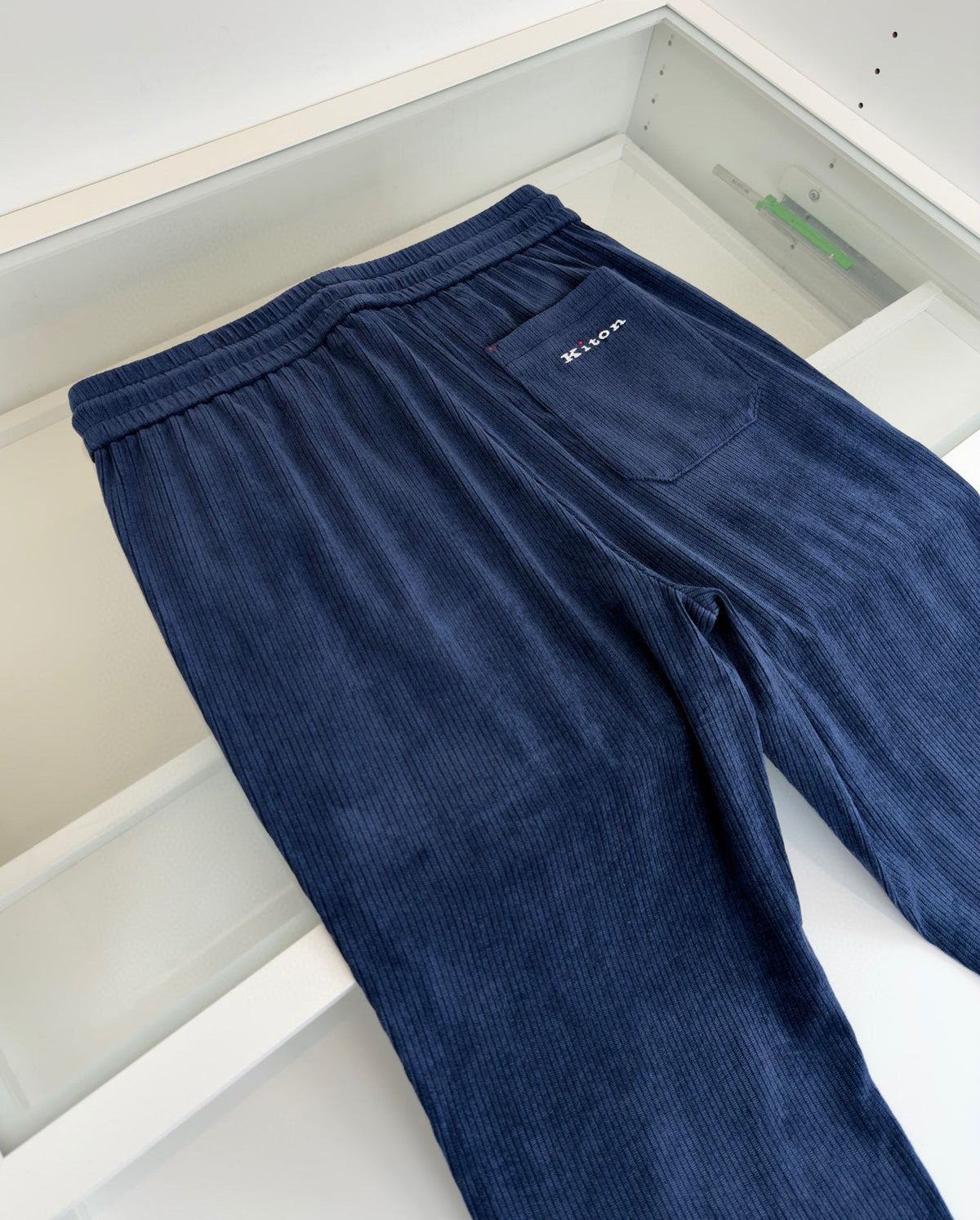 Marineblauer Velours Hosenrock mit Kordelzug – Damen