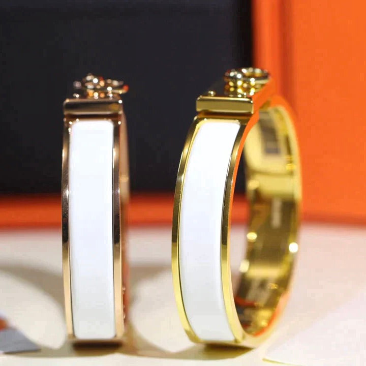 H Ring Lock Bracelet 12mm White – LUX VERSE Luxury Designer Fashion Outlet