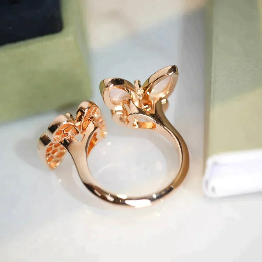 Twin Butterfly Diamond Mop Ring – LUX VERSE Luxury Designer Fashion Outlet