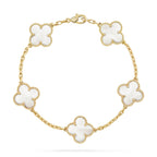 Clover  5 Motif White Mop Bracelet – LUX VERSE Luxury Designer Fashion Outlet