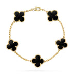 Clover  5 Motifs Black Onyx Bracelet – LUX VERSE Luxury Designer Fashion Outlet