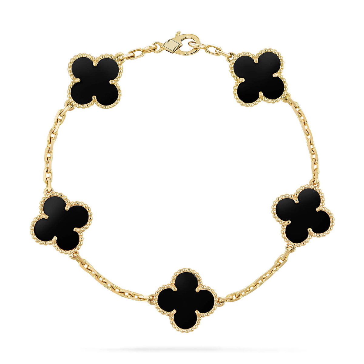 Clover  5 Motifs Black Onyx Bracelet – LUX VERSE Luxury Designer Fashion Outlet