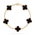 Clover  5 Motifs Black Onyx Bracelet – LUX VERSE Luxury Designer Fashion Outlet