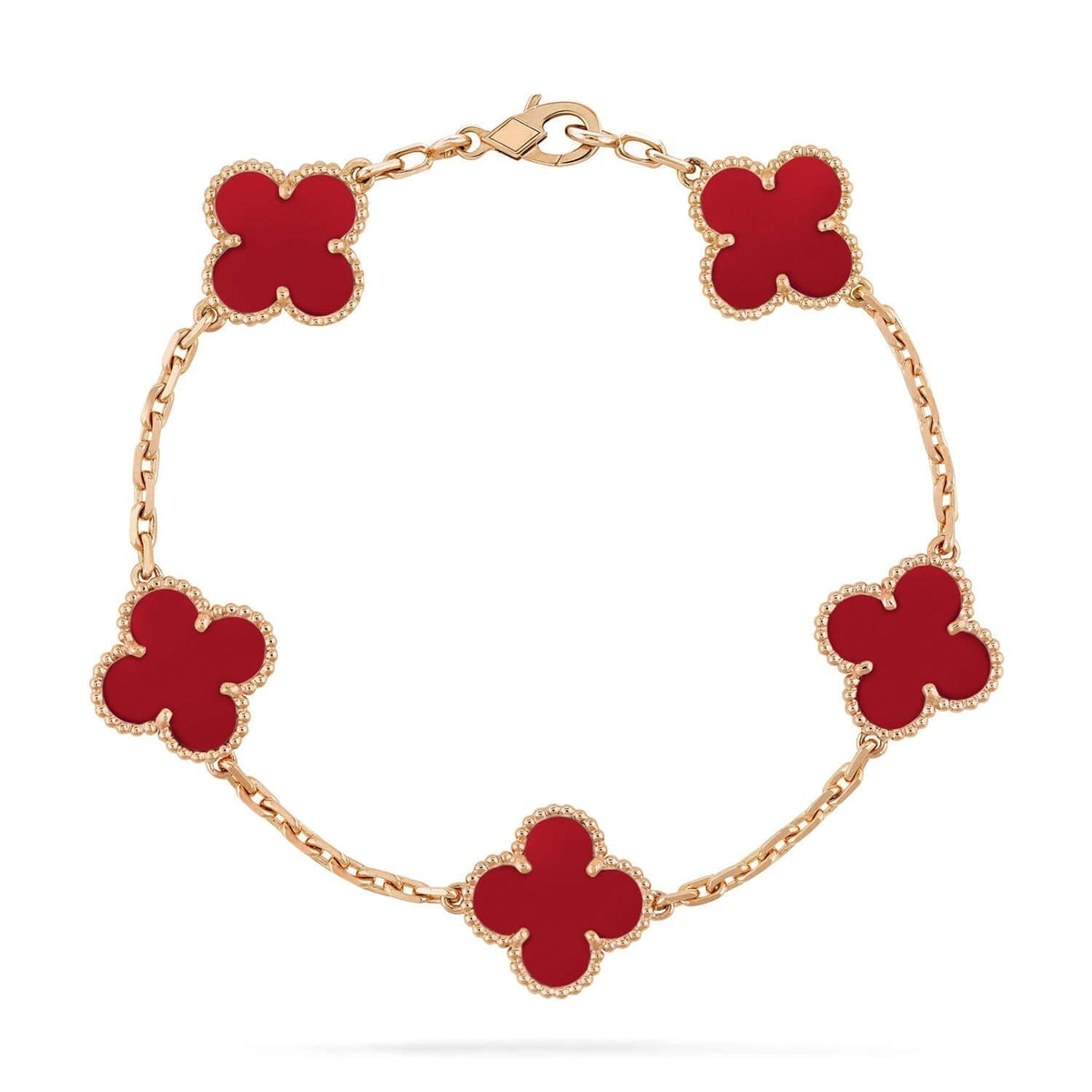 Clover 5 Motifs Red Agate  Bracelet – LUX VERSE Luxury Designer Fashion Outlet