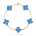 Clover 5 Motifs Blue Agate Bracelet – LUX VERSE Luxury Designer Fashion Outlet