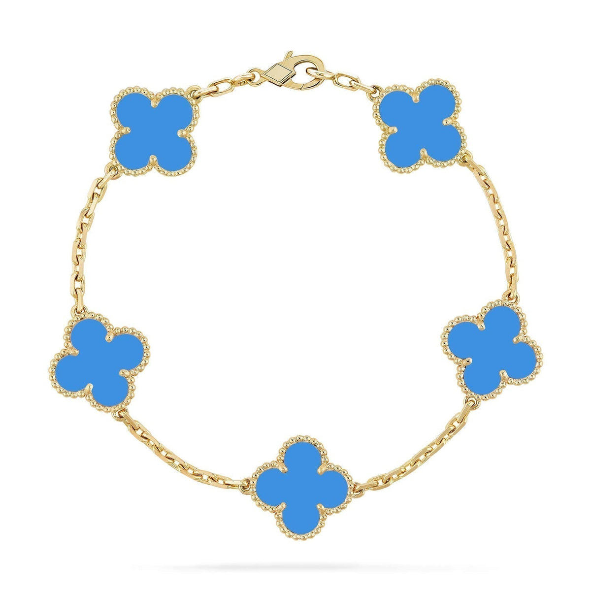 Clover 5 Motifs Blue Agate Bracelet – LUX VERSE Luxury Designer Fashion Outlet