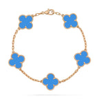 Clover 5 Motifs Blue Agate Bracelet – LUX VERSE Luxury Designer Fashion Outlet