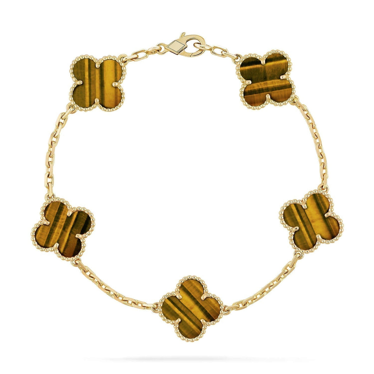 Clover  5 Motifs Tiger Eye Bracelet – LUX VERSE Luxury Designer Fashion Outlet