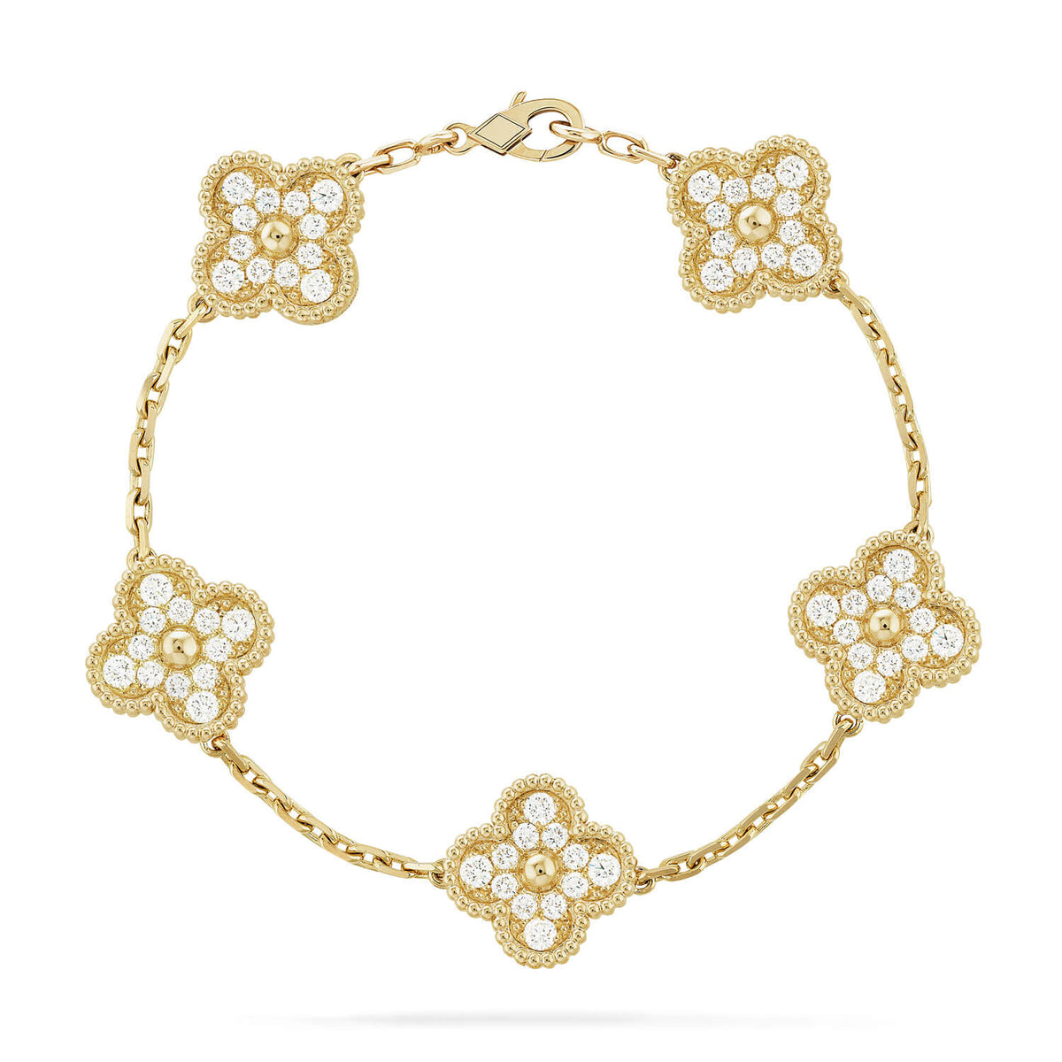 Clover 5 Motifs  Full Diamond Bracelet – LUX VERSE Luxury Designer Fashion Outlet