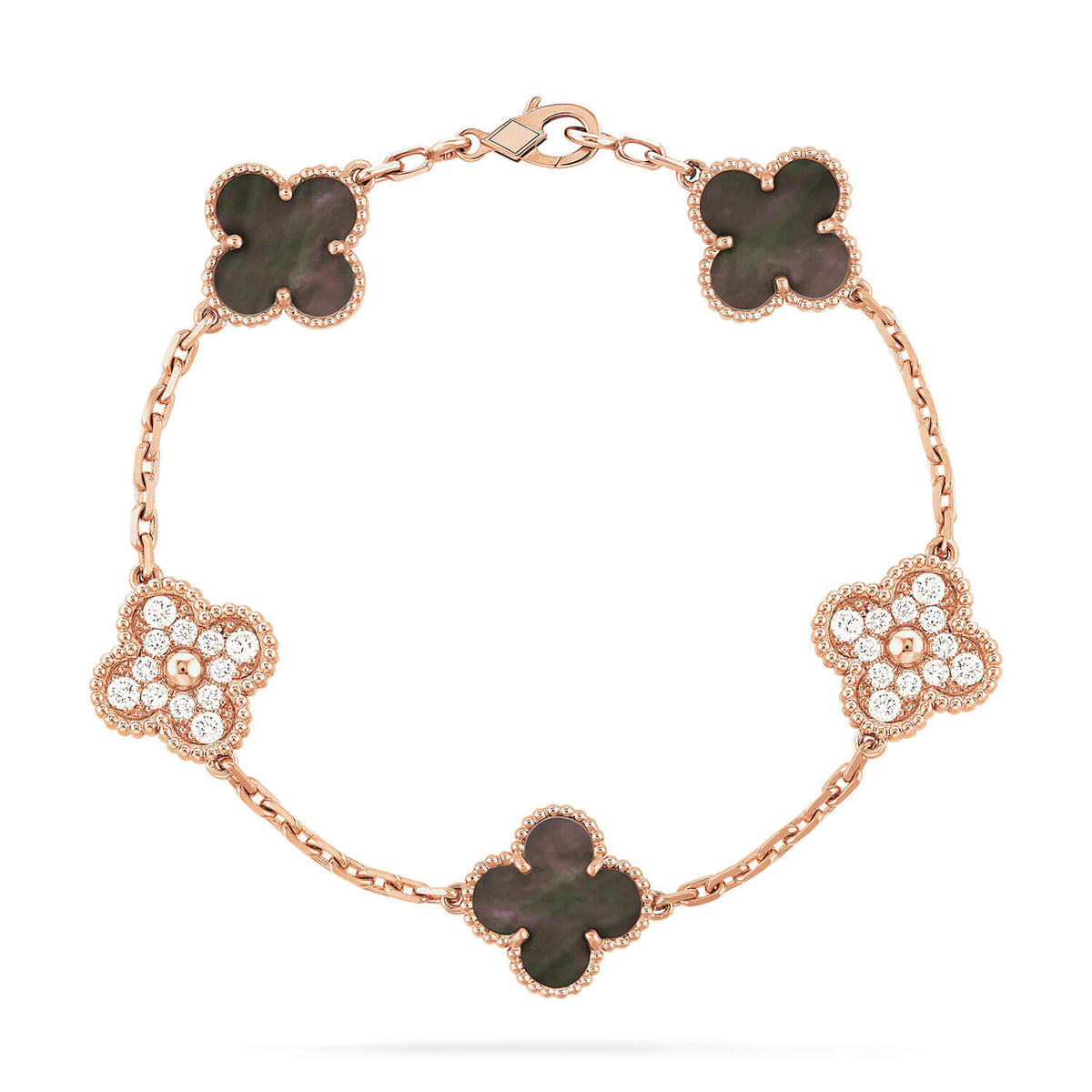 Clover 5 Motif Gray Mop Diamond Bracelet – LUX VERSE Luxury Designer Fashion Outlet