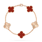 Clover  5 Motifs Carnelian Gold Bracelet – LUX VERSE Luxury Designer Fashion Outlet