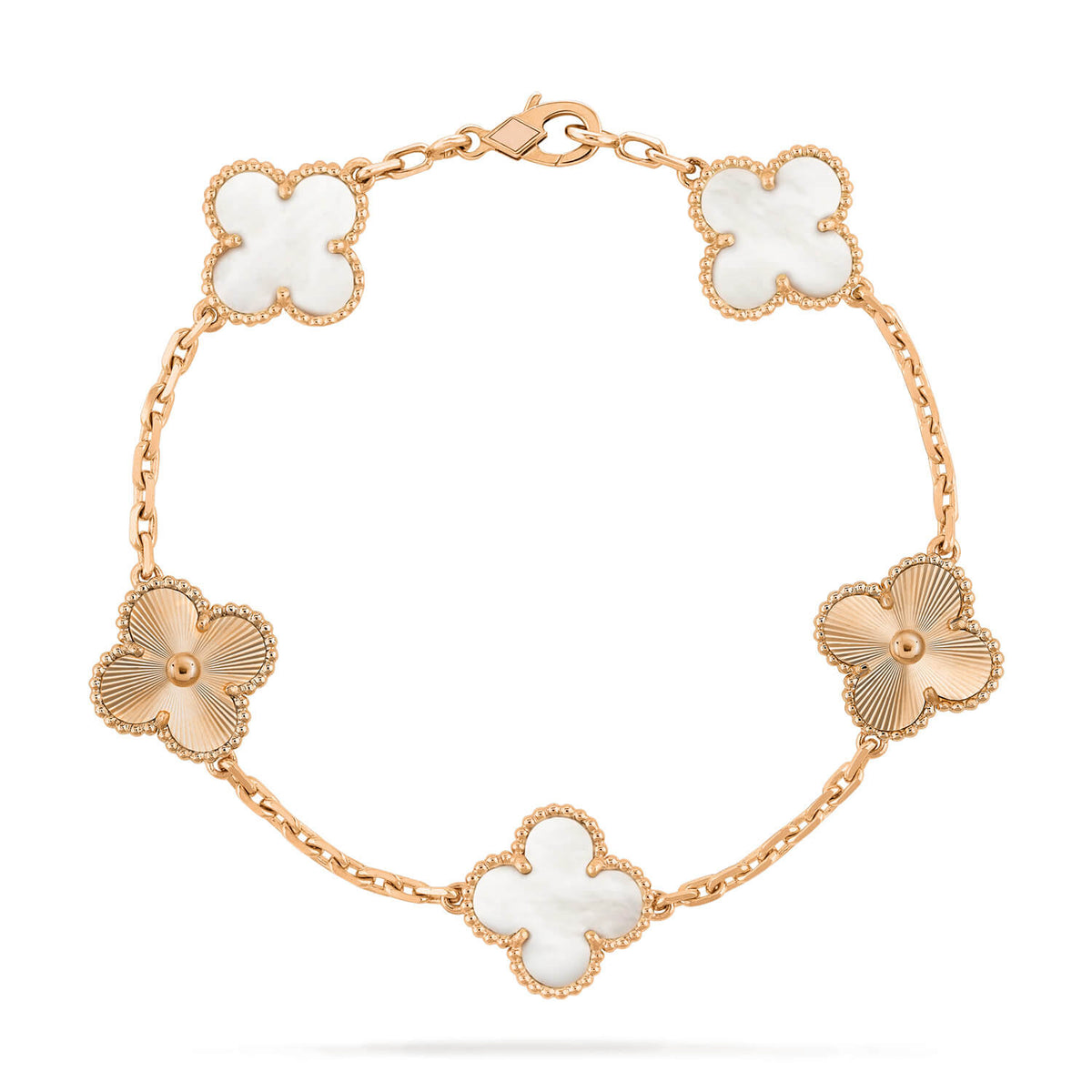 Clover 5 Motif White Mop Laser Bracelet – LUX VERSE Luxury Designer Fashion Outlet