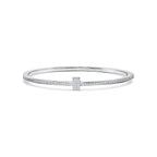 T Bracelet Silver Diamond Paved – LUX VERSE Luxury Designer Fashion Outlet