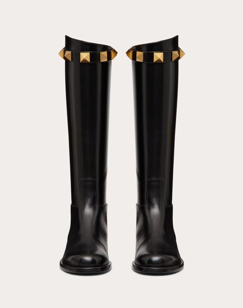 Calfskin Leather Roman Stud Boot 15mm – roman Stud boot in calfskin- Maxi studs 18x18 mm / 0.7x0.7 in. with antique-effect – LUX VERSE Luxury Designer Fashion Outlet