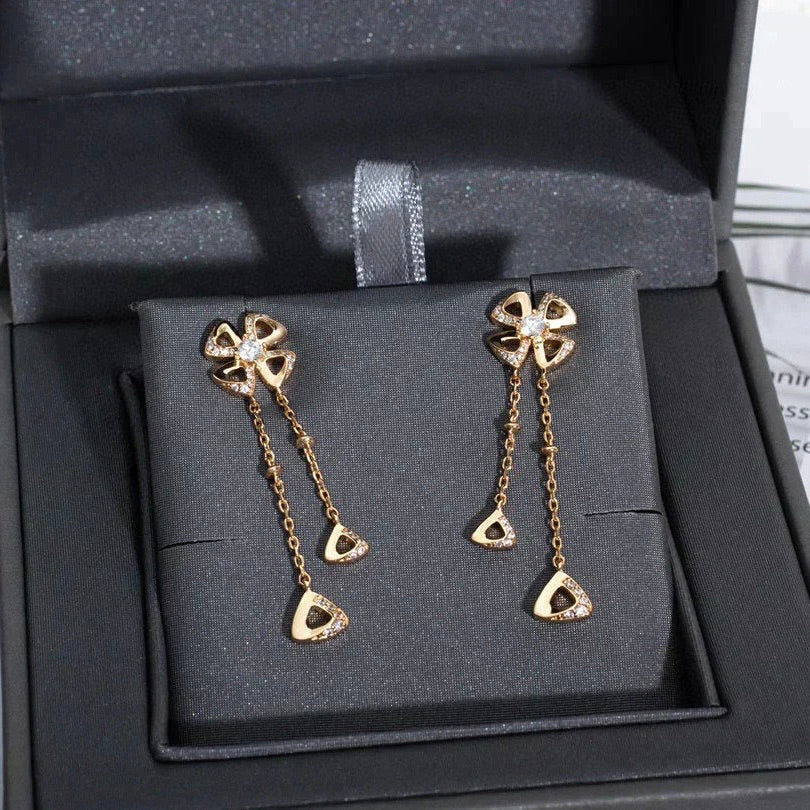 Fiorever Rose Gold Diamonds Earrings – LUX VERSE Luxury Designer Fashion Outlet
