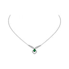 Josephine Malachite Silver Diamond Necklace – LUX VERSE Luxury Designer Fashion Outlet