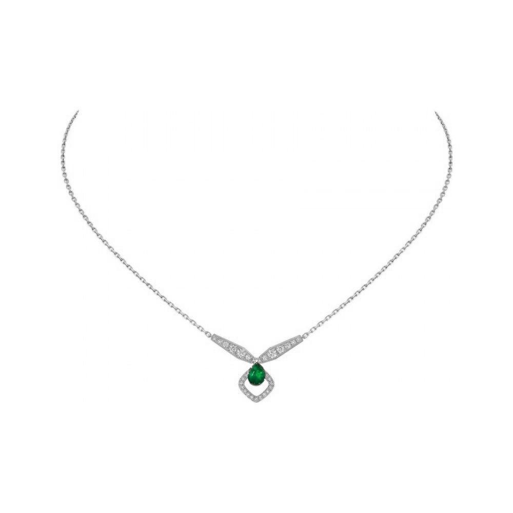 Josephine Malachite Silver Diamond Necklace – LUX VERSE Luxury Designer Fashion Outlet