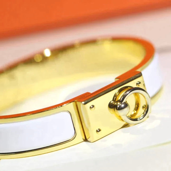 H Ring Lock Bracelet 12mm White – LUX VERSE Luxury Designer Fashion Outlet