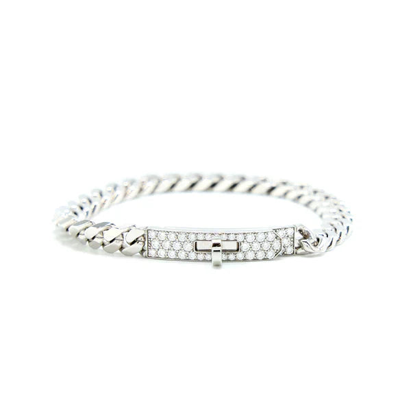 Kelly Chain Silver Diamond Bracelet – LUX VERSE Luxury Designer Fashion Outlet