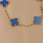Clover 5 Motifs Blue Agate Bracelet – LUX VERSE Luxury Designer Fashion Outlet