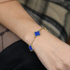 Clover 5 Motifs Blue Agate Bracelet – LUX VERSE Luxury Designer Fashion Outlet