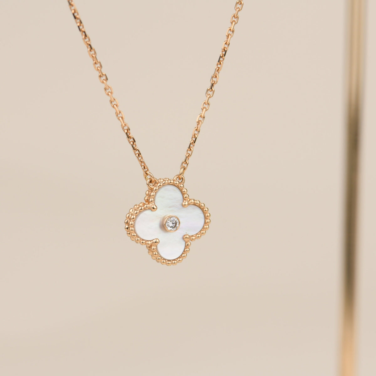 Clover 15mm Diamond White Fritillaria Necklace – LUX VERSE Luxury Designer Fashion Outlet