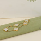 Clover  5 Motif White Mop Bracelet – LUX VERSE Luxury Designer Fashion Outlet