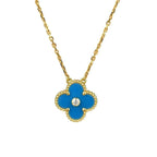 Clover 15mm Diamond and Blue Agate Necklace – LUX VERSE Luxury Designer Fashion Outlet