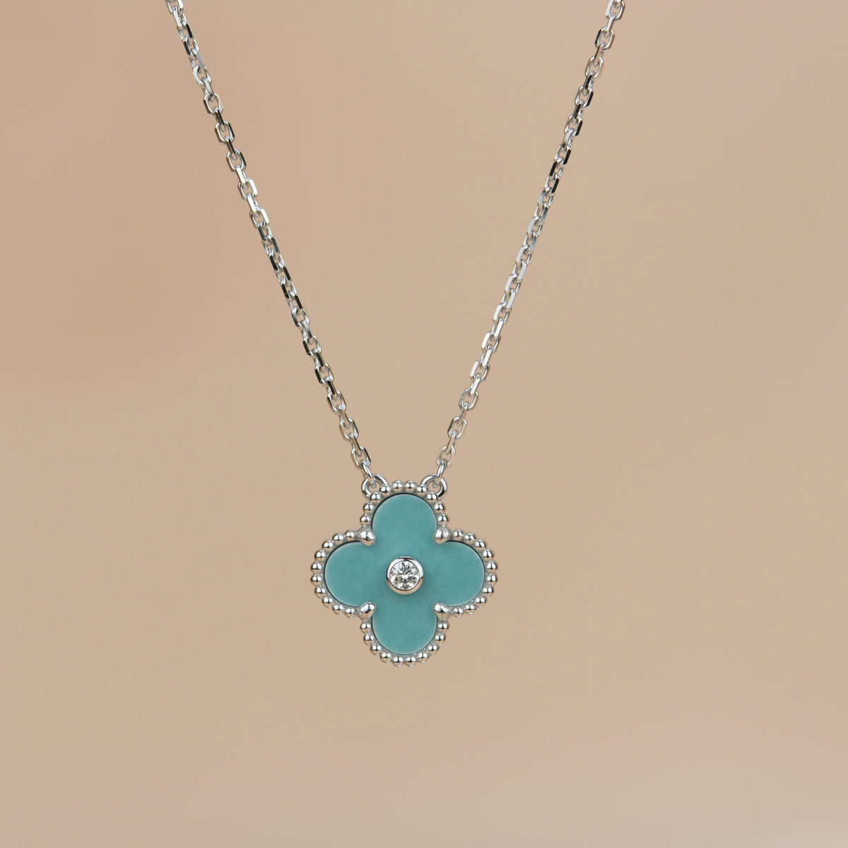 Clover 15mm Diamond Sèvres Porcelain  Necklace Silver – LUX VERSE Luxury Designer Fashion Outlet