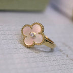 Clover Pink Mop Ring Gold Diamond – LUX VERSE Luxury Designer Fashion Outlet