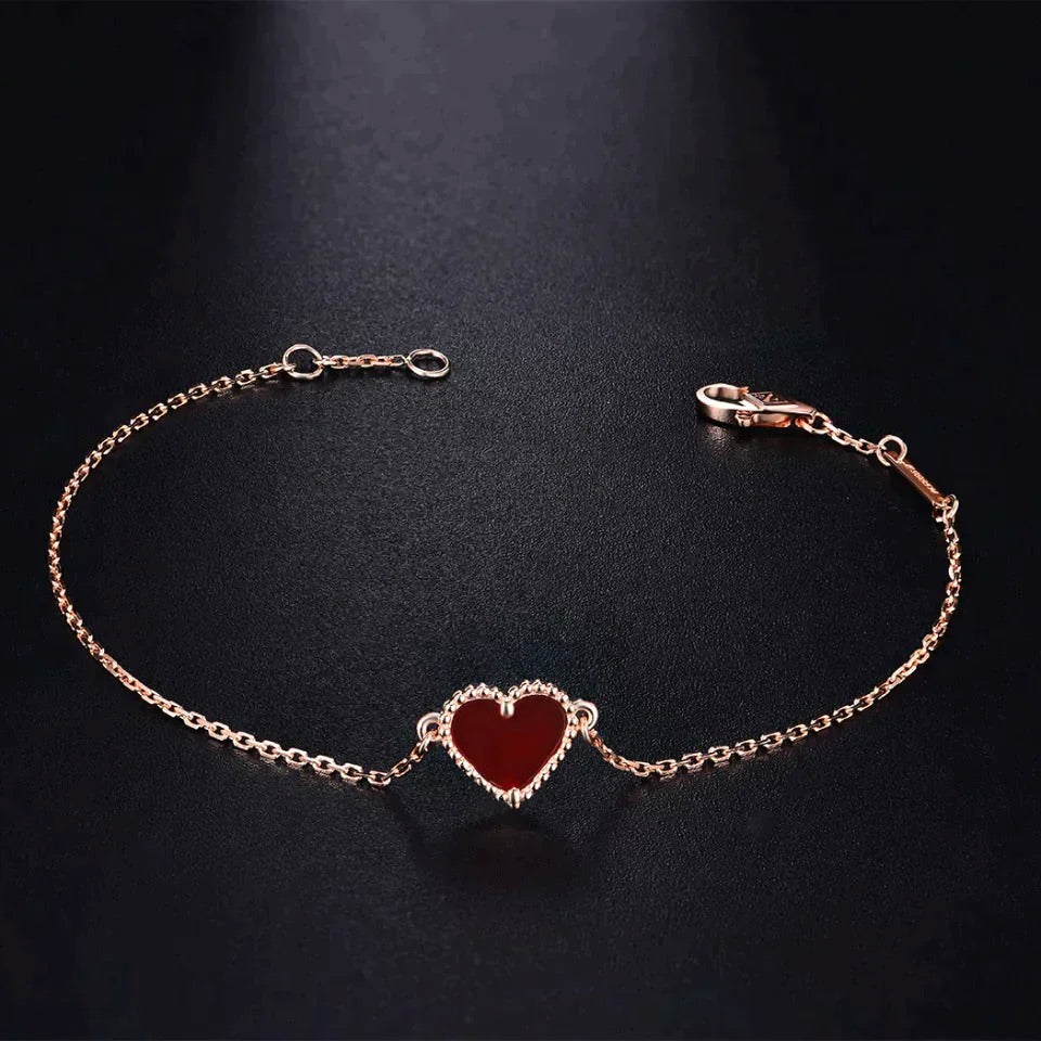 Heart Carnelian Rose Gold Bracelet – LUX VERSE Luxury Designer Fashion Outlet