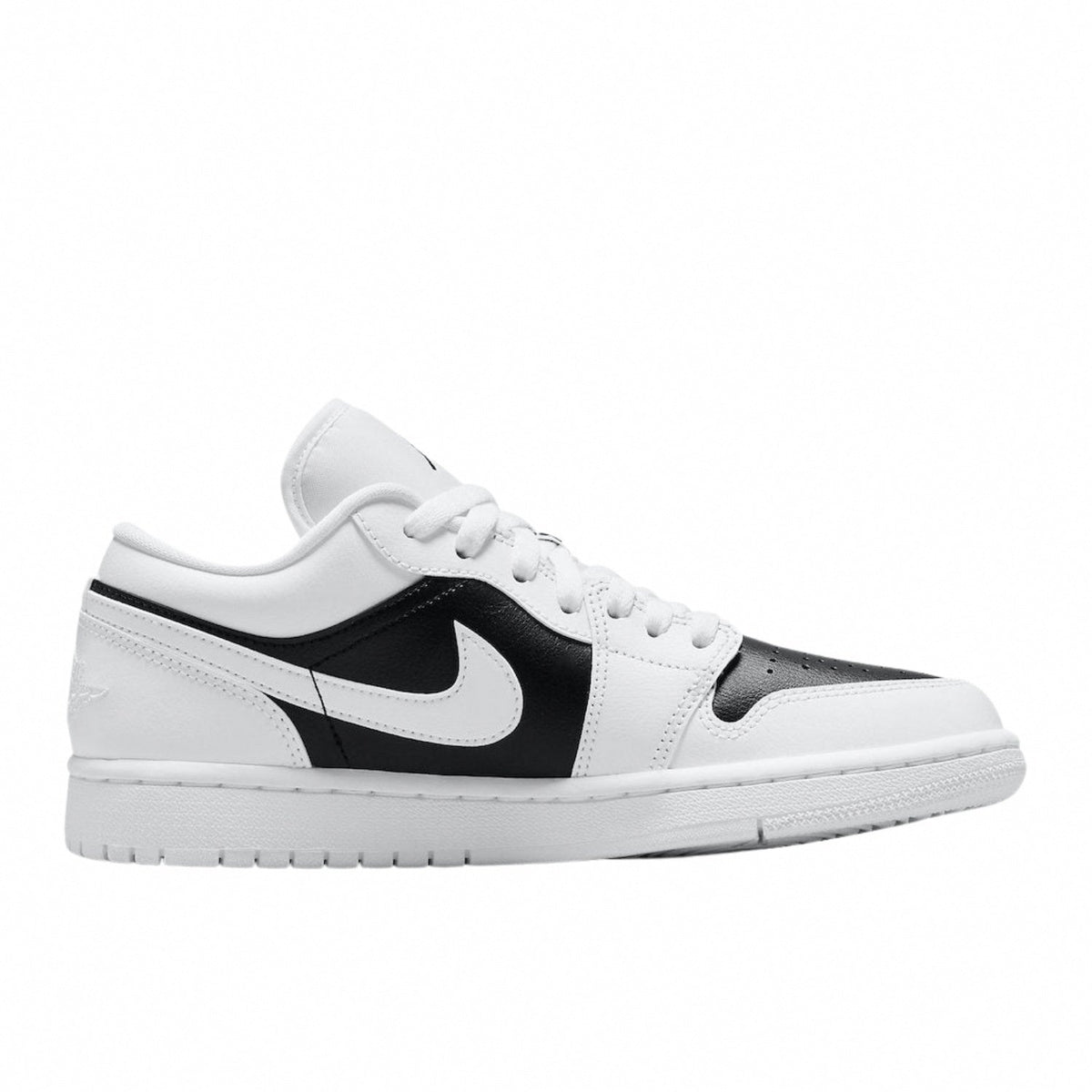 Air Jordan 1 Low Panda – the Air Jordan 1 Low Panda features a leather construction with a Black & White – LUX VERSE Luxury Designer Fashion Outlet