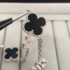 Clover 5 Motif Onyxs Diamond Bracelet Silver – LUX VERSE Luxury Designer Fashion Outlet