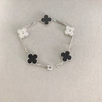 Clover 5 Motif Onyxs Diamond Bracelet Silver – LUX VERSE Luxury Designer Fashion Outlet