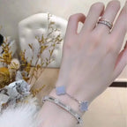 Clover  5 Motif Purple Chalcedony Bracelet Silver – LUX VERSE Luxury Designer Fashion Outlet